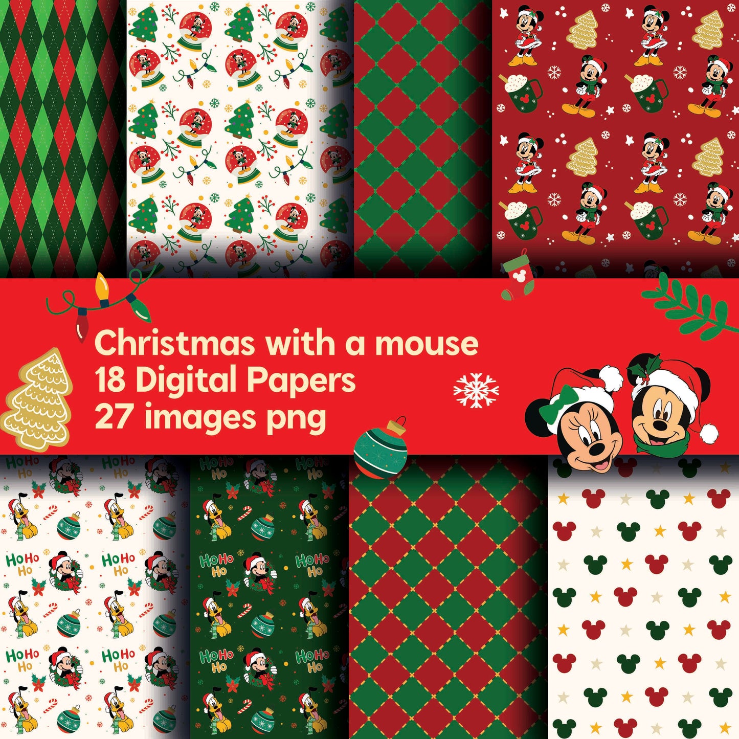 Papeles digitales Christmas with a Mouse