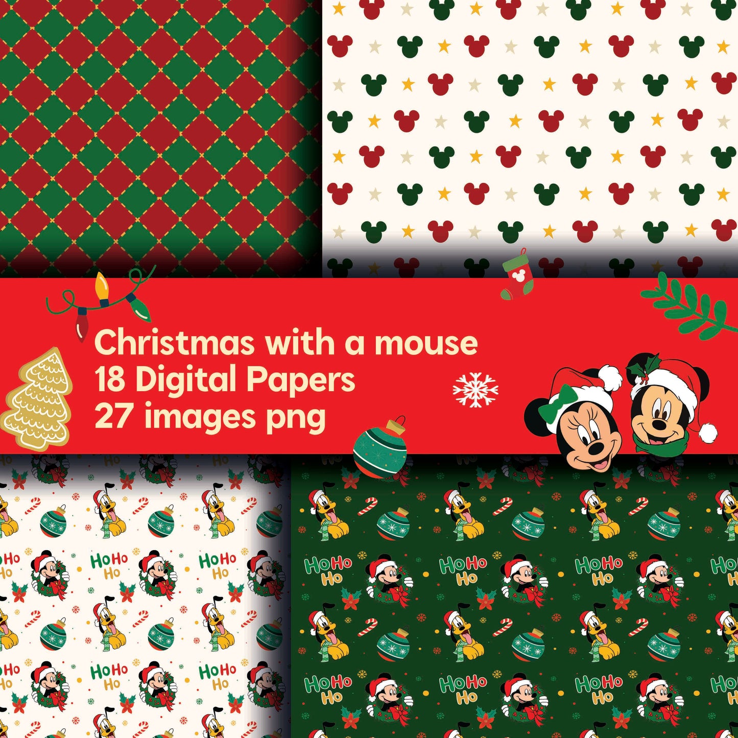 Papeles digitales Christmas with a Mouse