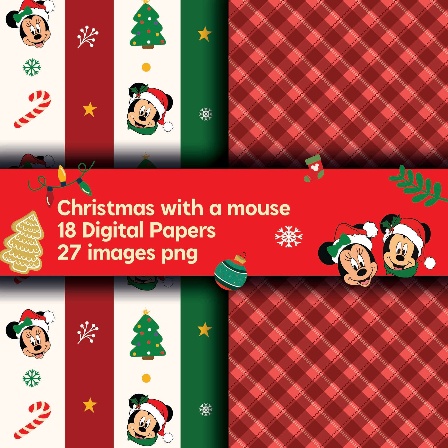 Papeles digitales Christmas with a Mouse