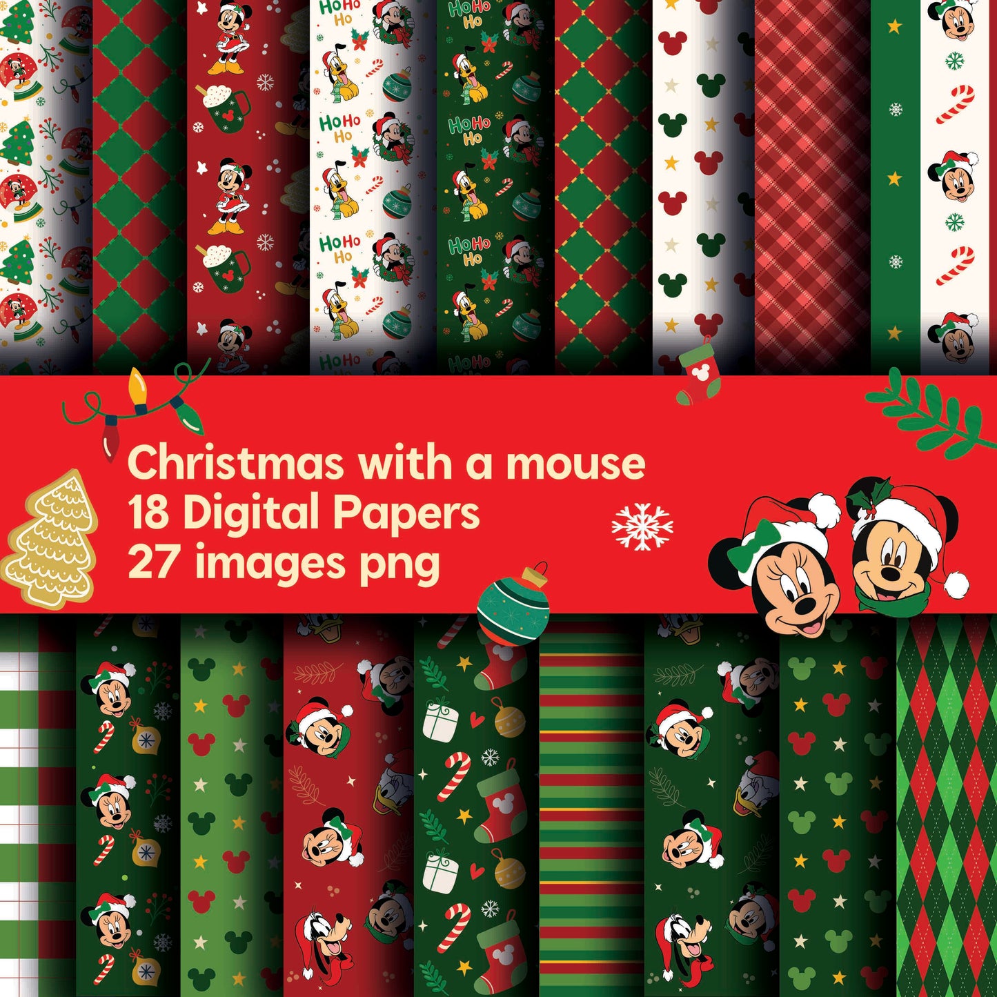 Papeles digitales Christmas with a Mouse