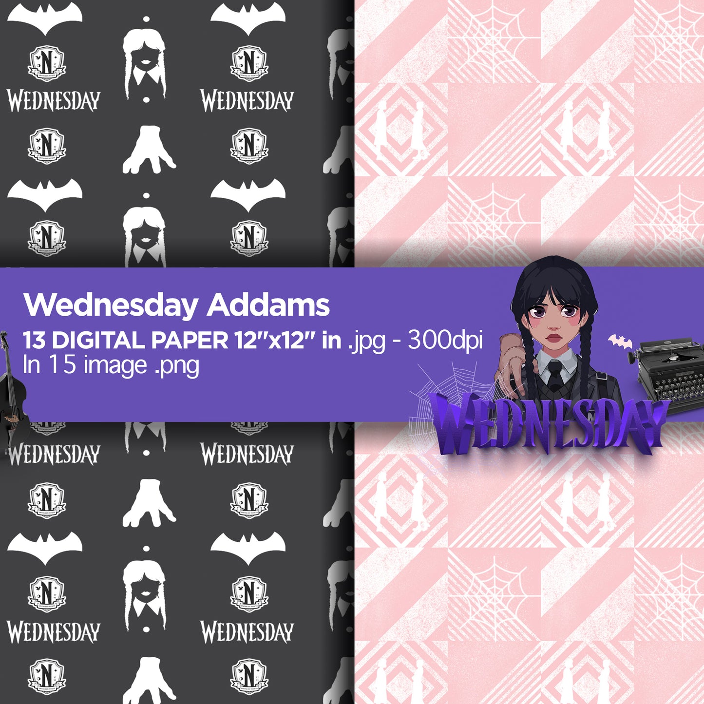 Wednesday Addams Digital Papers