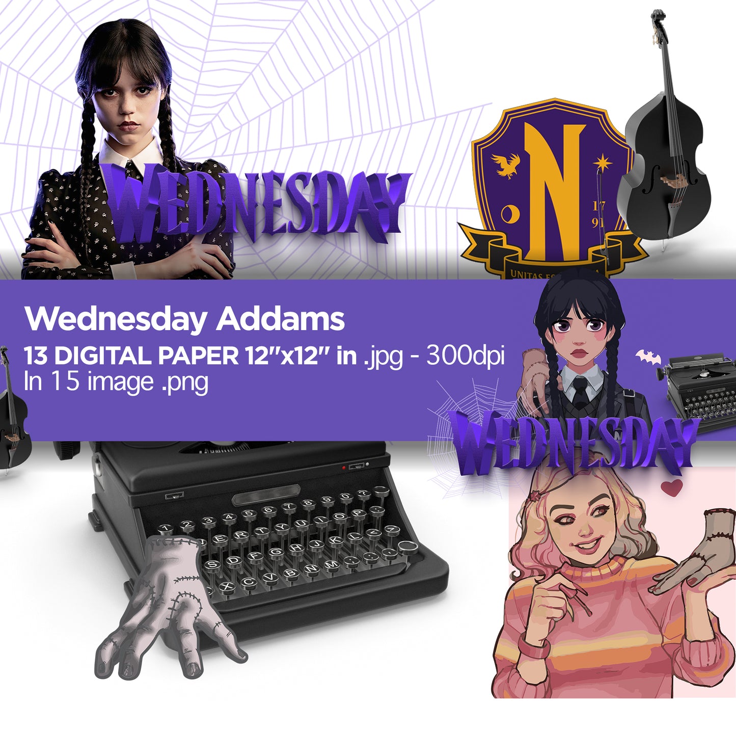 Wednesday Addams Digital Papers