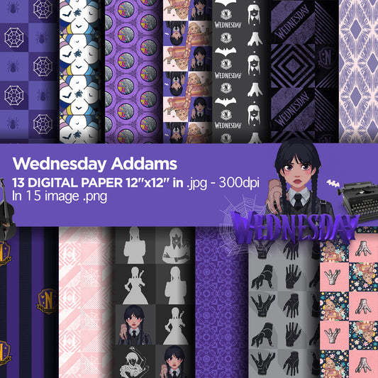 Wednesday Addams Digital Papers