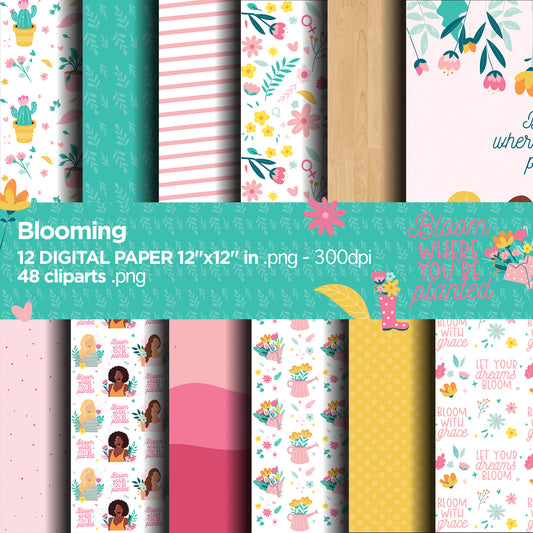 Blooming mom day Digital Papers
