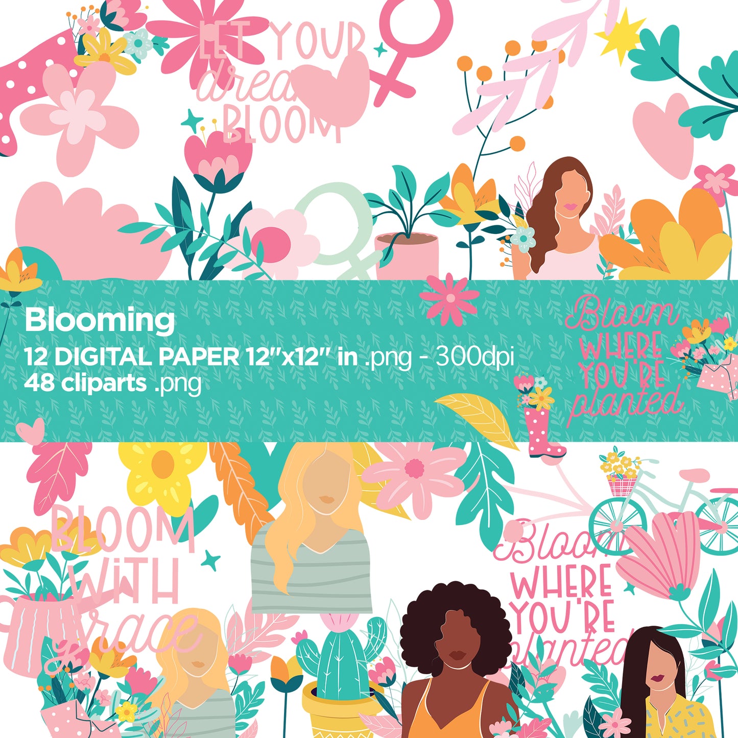 Blooming mom day Digital Papers