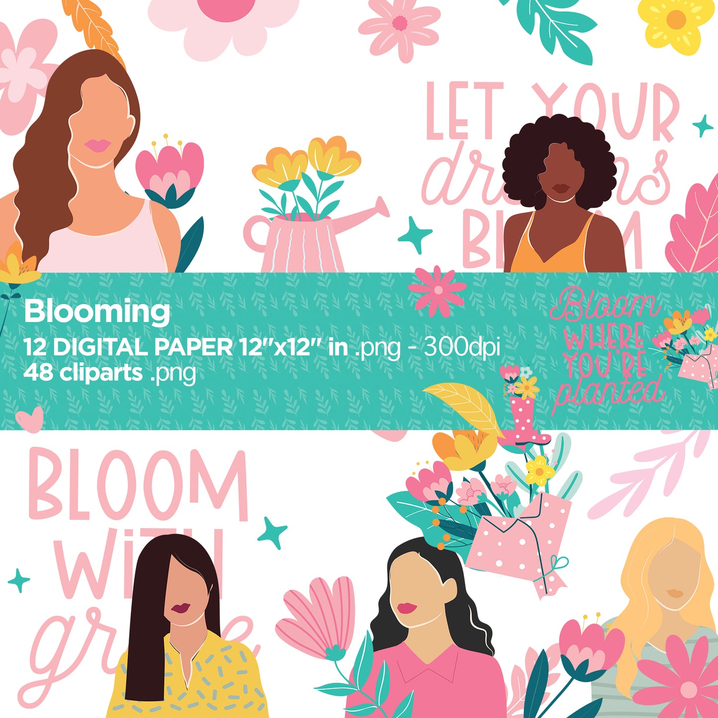 Blooming mom day Digital Papers