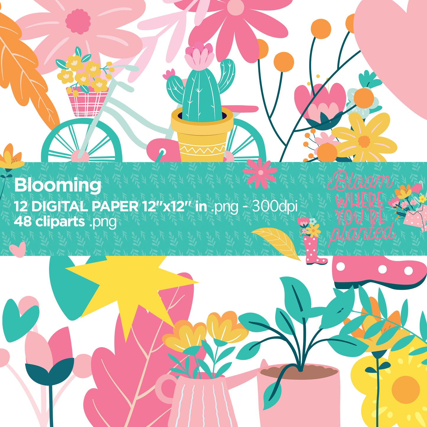 Blooming mom day Digital Papers