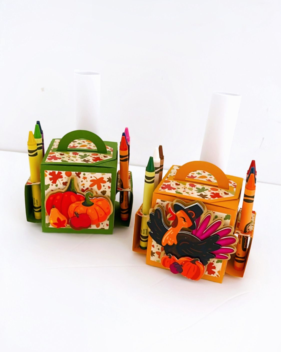 Thanksgiving coloring, favor box crayons