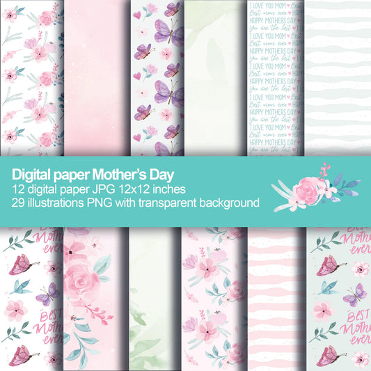 Mothers day digital paper