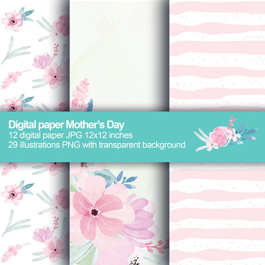 Mothers day digital paper