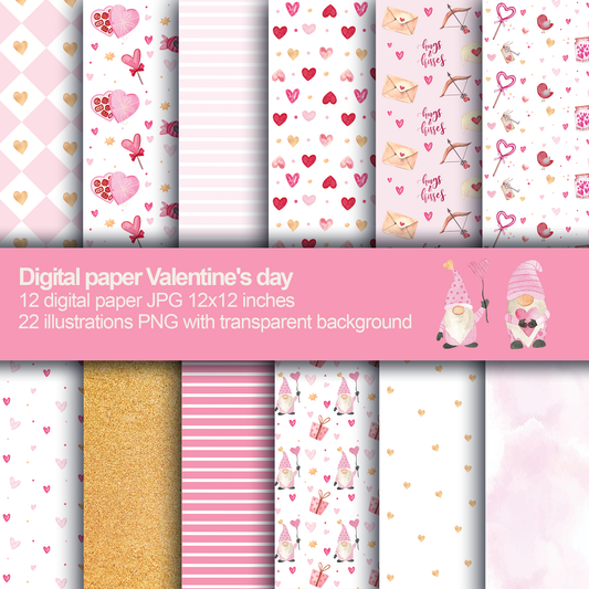 Valentine day Digital Papers