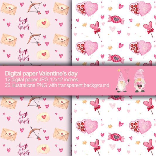 Valentine day Digital Papers