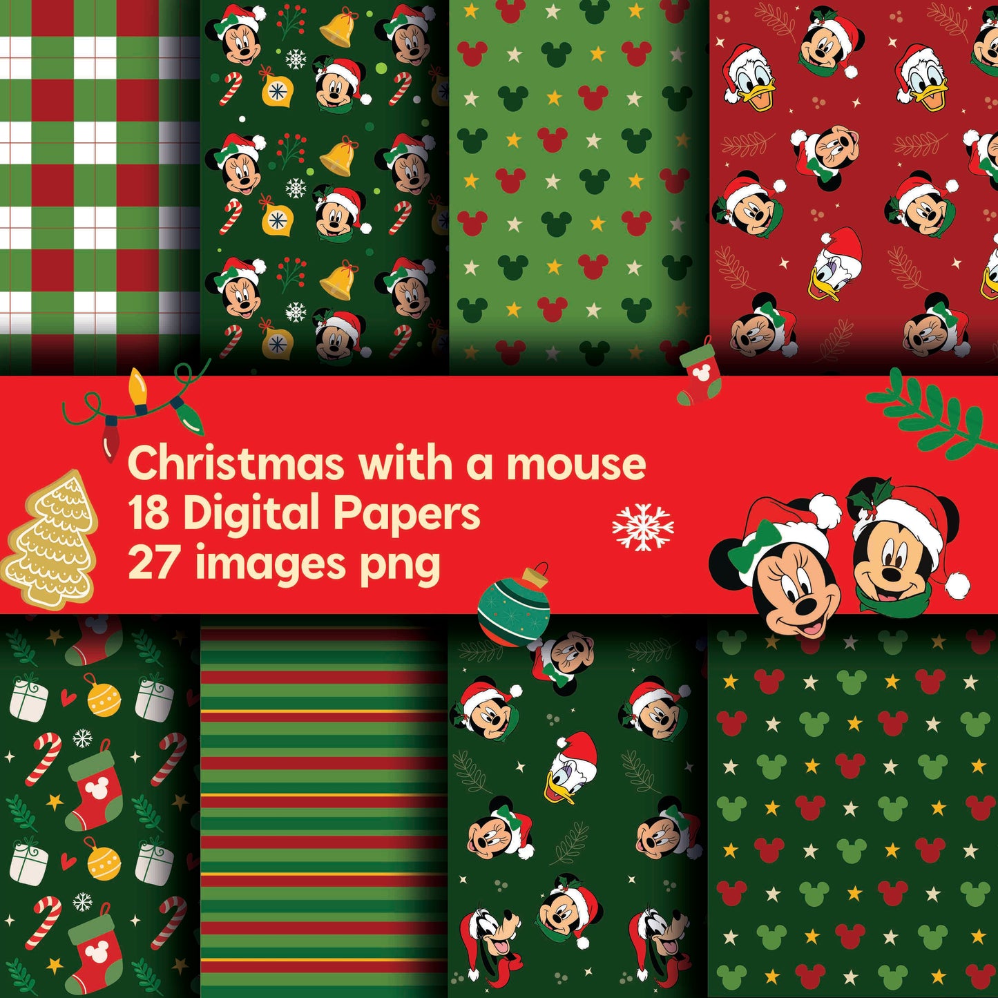 Papeles digitales Christmas with a Mouse