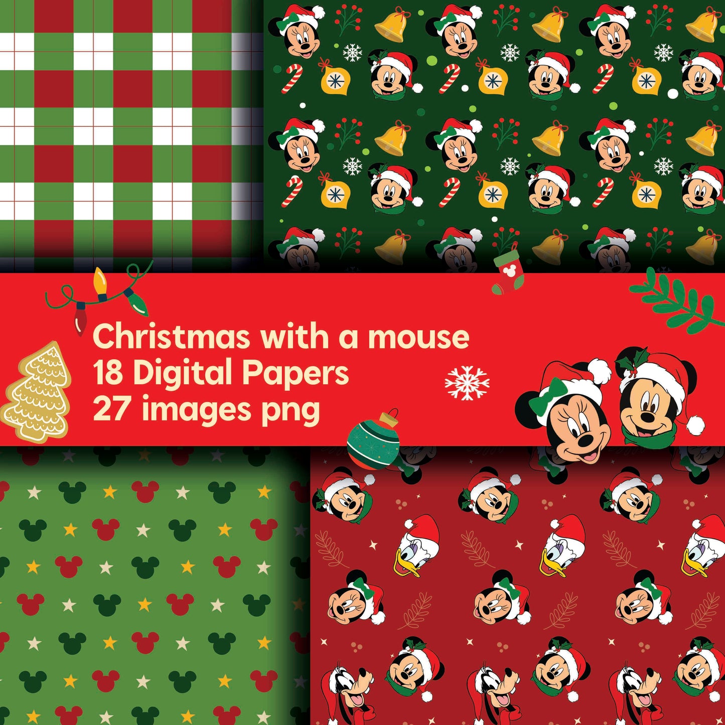 Papeles digitales Christmas with a Mouse