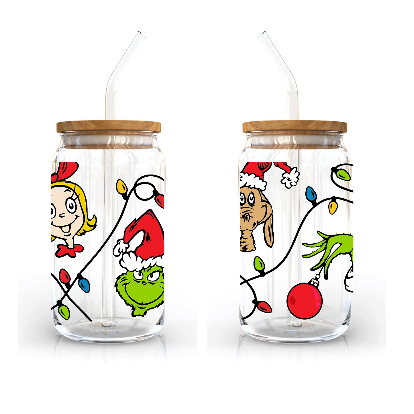 Christmas Glass Can Grinch