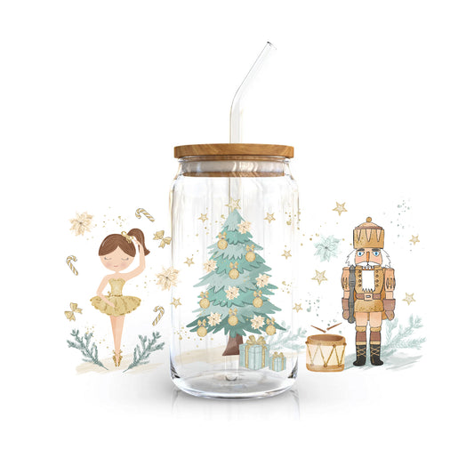 Christmas Glass Can Gold The Nutcracker