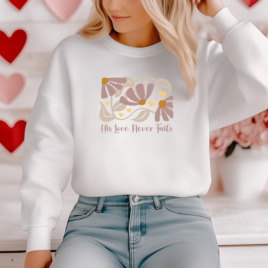 His Love Never Fails Valentine's Sweatshirt