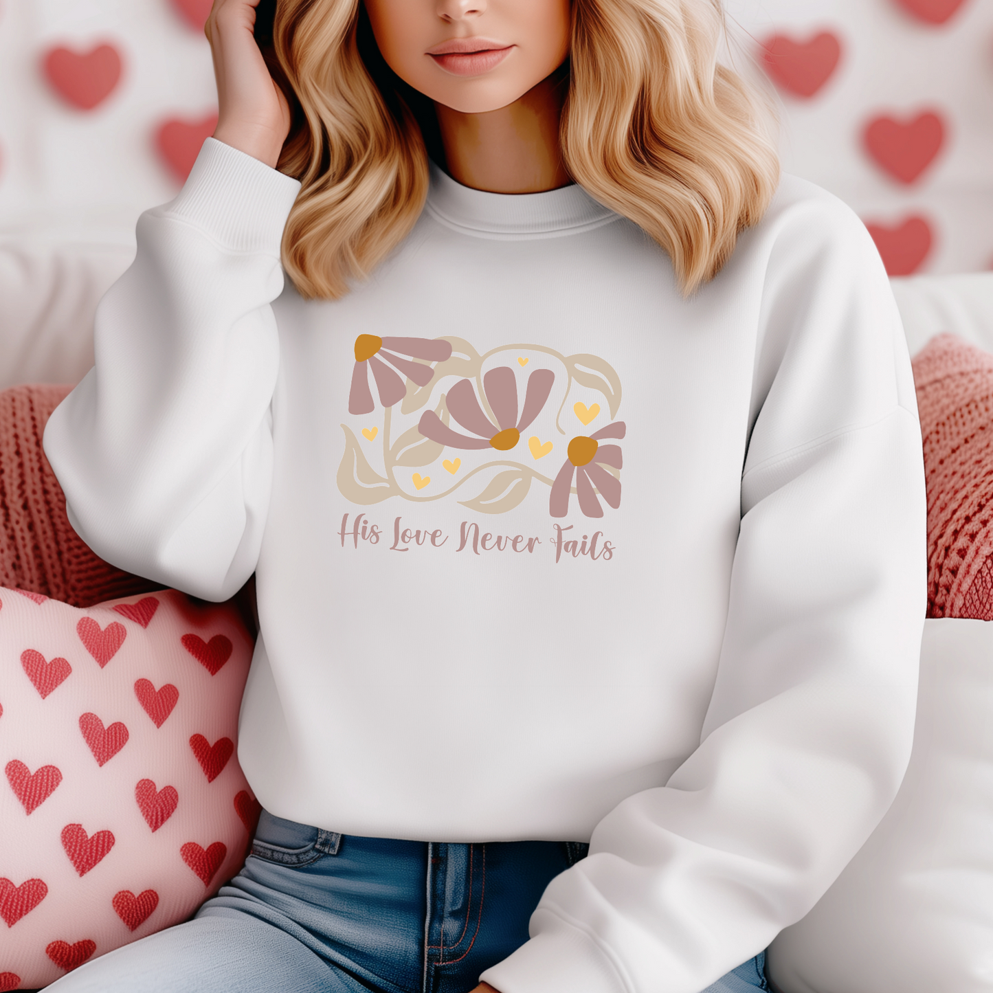 His Love Never Fails Valentine's Sweatshirt