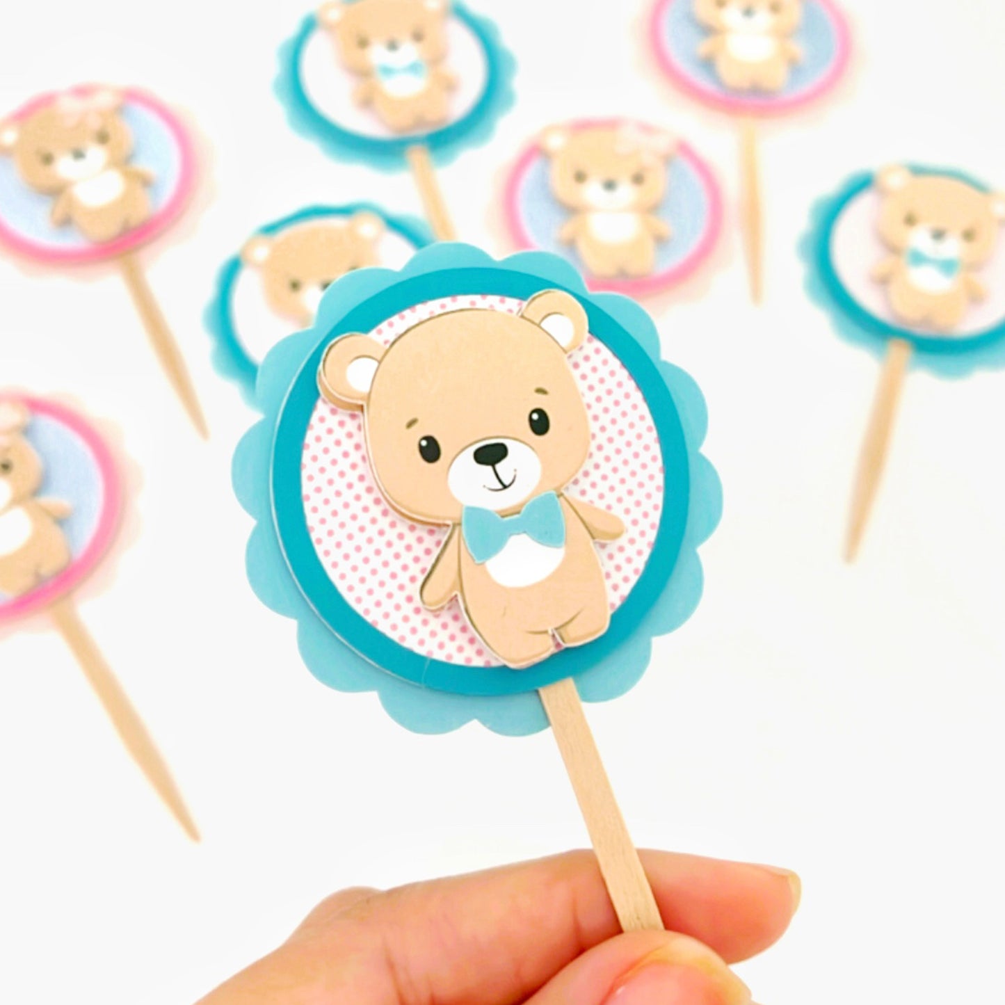 Gender reveal Cupcake Toppers