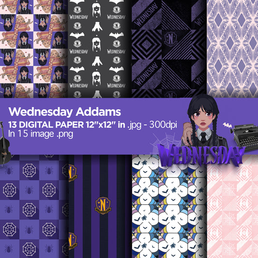 Wednesday Addams Digital Papers