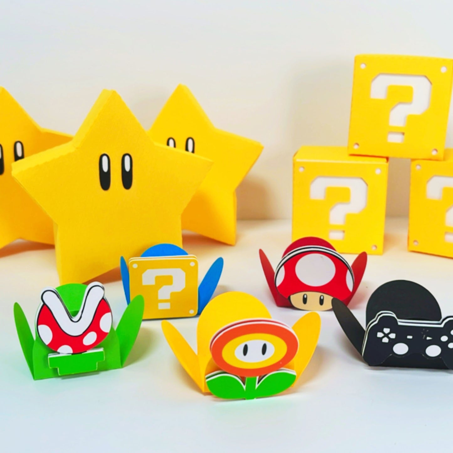 Super Mario Bros kit Truffle wrapper holder, Super Mario Question Treat Box, Star box