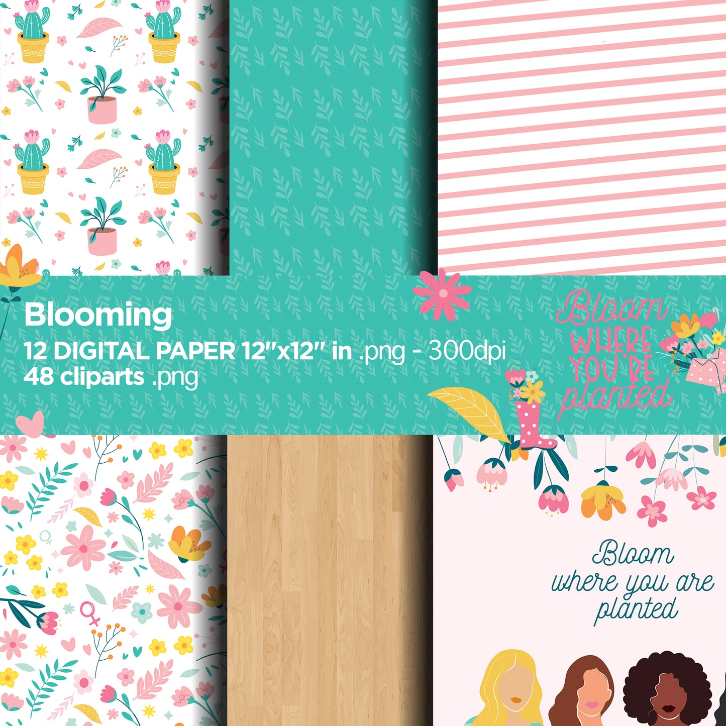 Blooming mom day Digital Papers