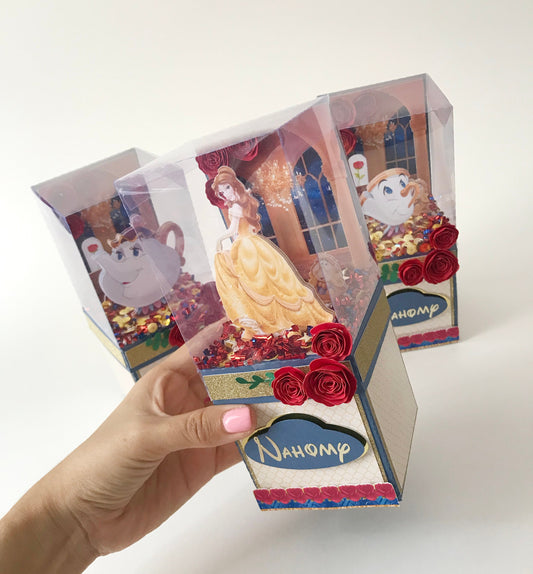 Beauty and the beast party favors, beauty and the beast favor box, Disney princess birthday party, neauty and the beast 3d letter,