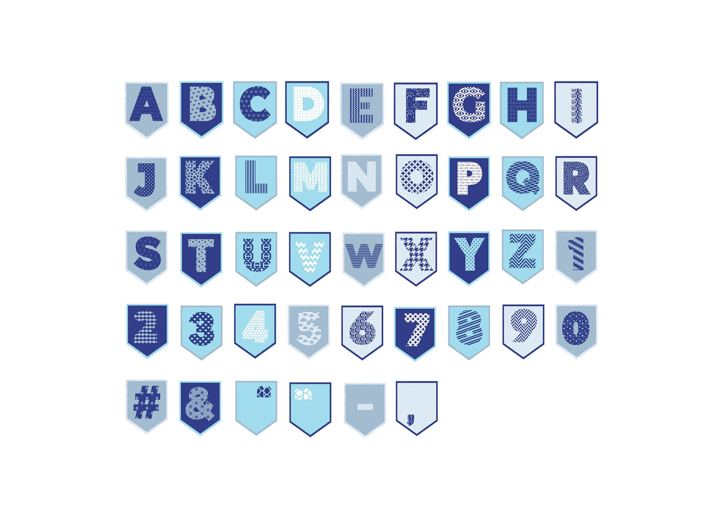 Printable alphabet letter digital banner