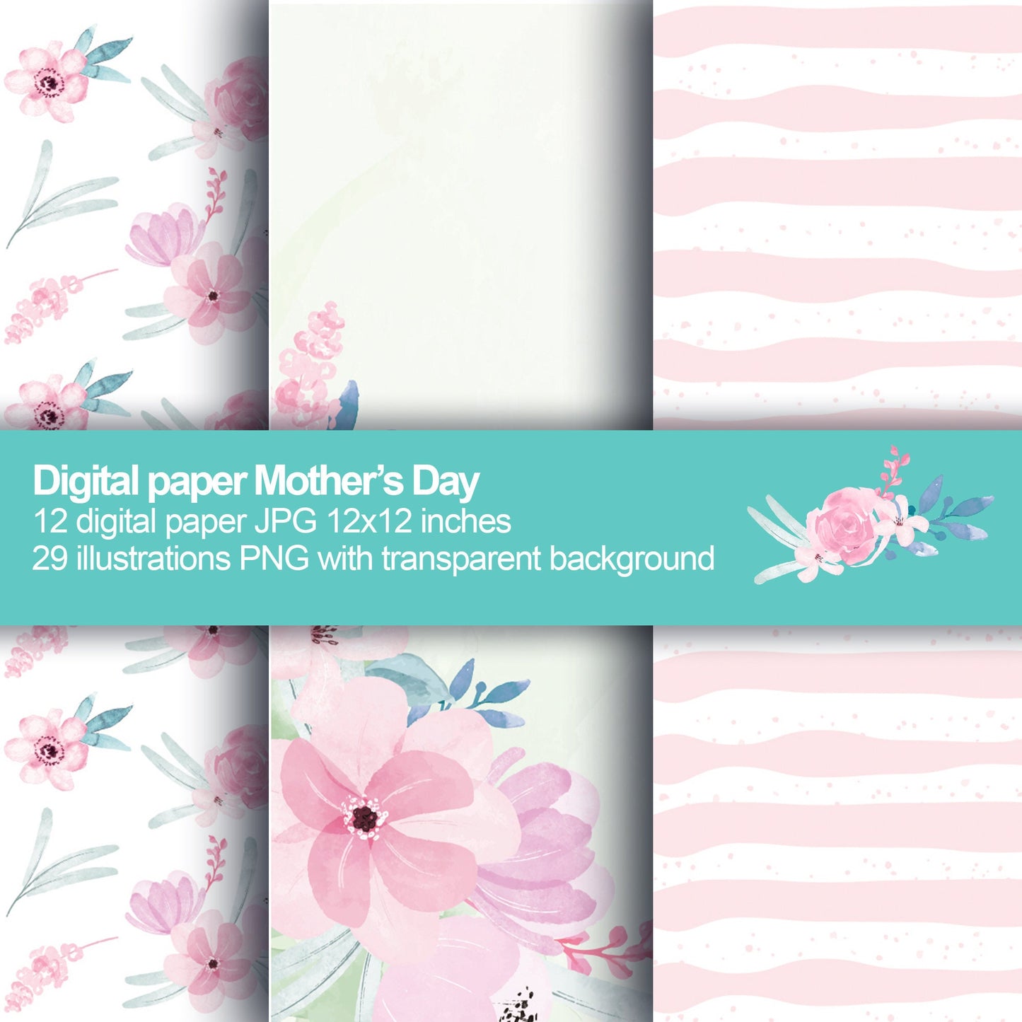 Mothers day digital paper